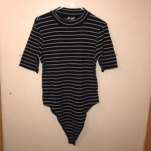 Black & white Striped body suit